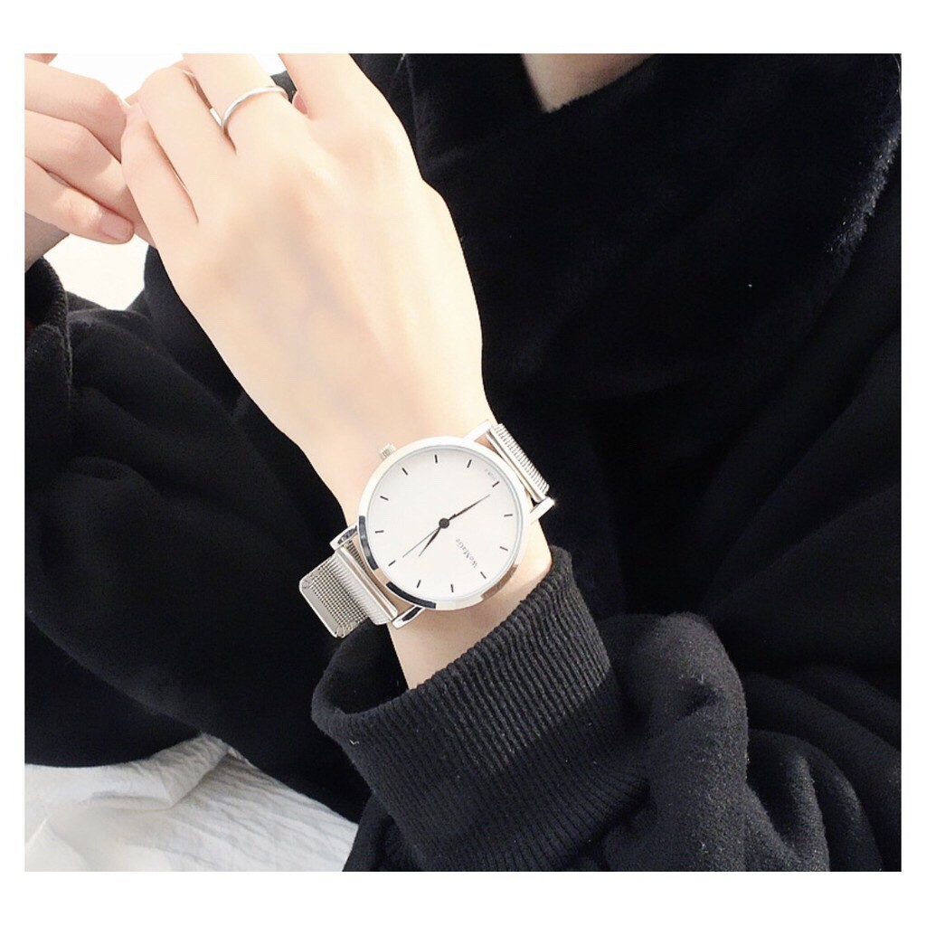 DH059 [GIÁ SỈ] ĐỒNG HỒ NAM NỮ DÂY LƯỚI BẠC WOMAGE 2 MÀU THỜI TRANG CỰC ĐẸP | BigBuy360 - bigbuy360.vn