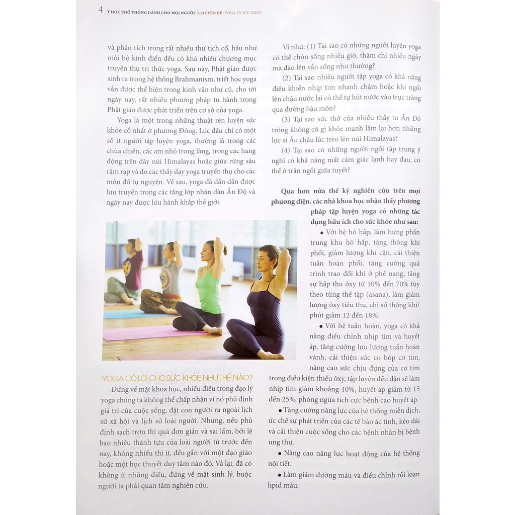 Sách Y Học Phổ Thông Dành Cho Mọi Người - Chuyên Đề: Yoga Và Sức Khỏe