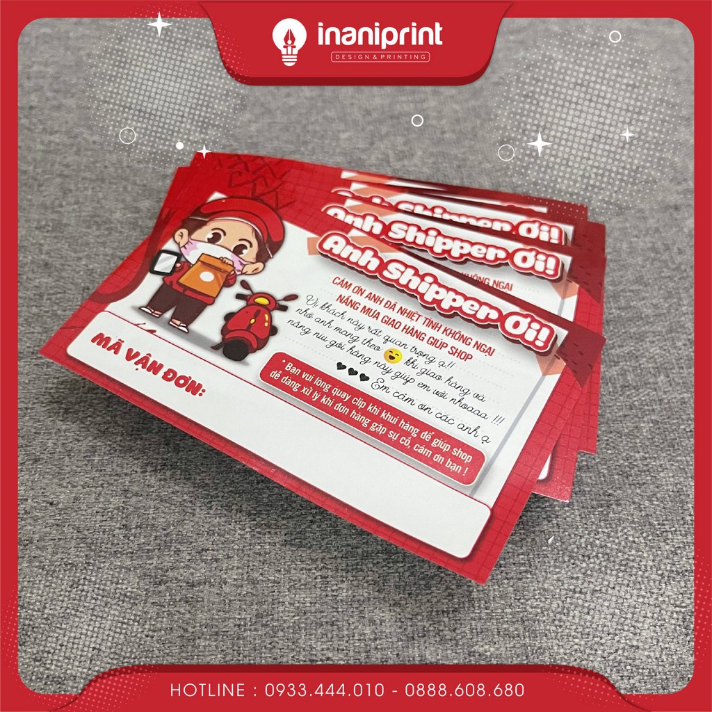 [ TEM DÁN GIÁ RẺ ] Decal dán màu đỏ cám ơn anh shipper đã giao hàng cho shop