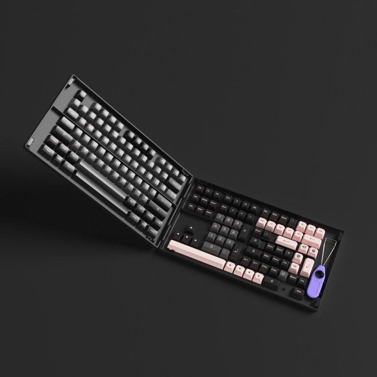 Bộ Keycap Akko Black Pink PBT Double-Shot (Cherry Profile-229 nút|ASA Profile-158 nút) CHÍNH HÃNG