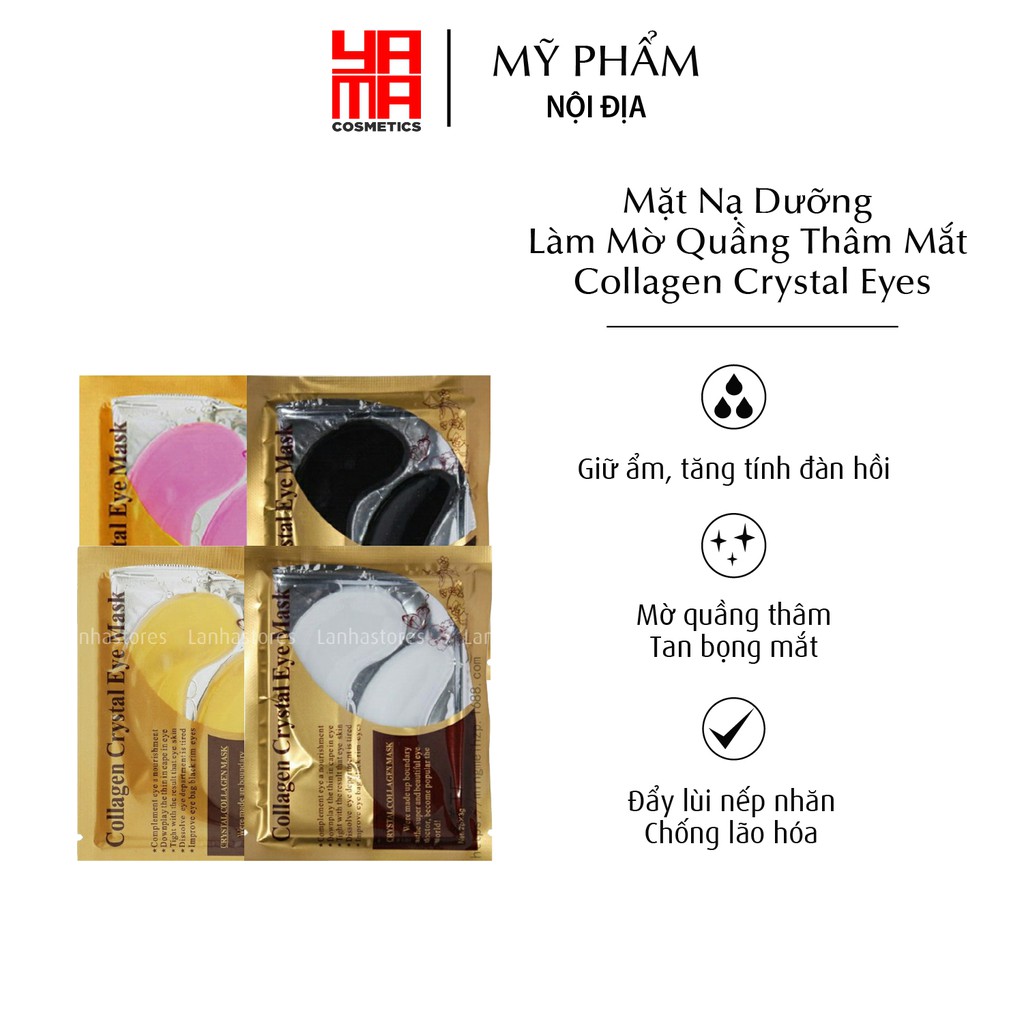 Mặt nạ mắt collagen Vàng dưỡng ẩm giảm thâm bọng mắt và vùng thâm dịu nhẹ công nghệ Hàn Quốc