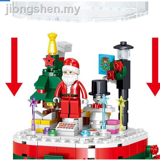 SEMBO Hộp Âm Nhạc Hình Khối Lắp Ráp Lego Ông Già Noel / Cây Thông Giáng Sinh Có Đèn Sáng Dành Cho Trẻ Em 601097