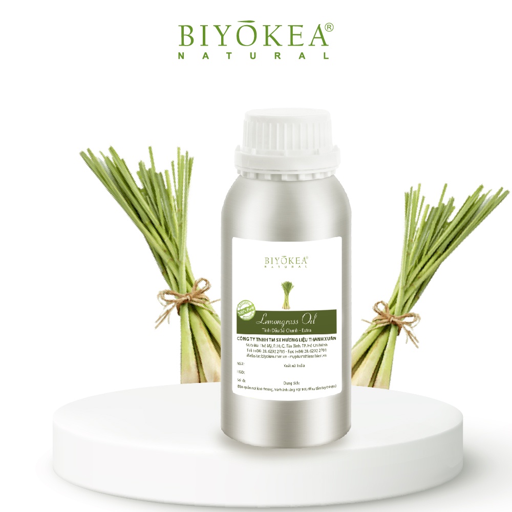 Tinh Dầu Sả Chanh Extra Biyokea Xông Hương Phòng Thư Giãn, Khử Mùi, Đuổi Muỗi 500ml