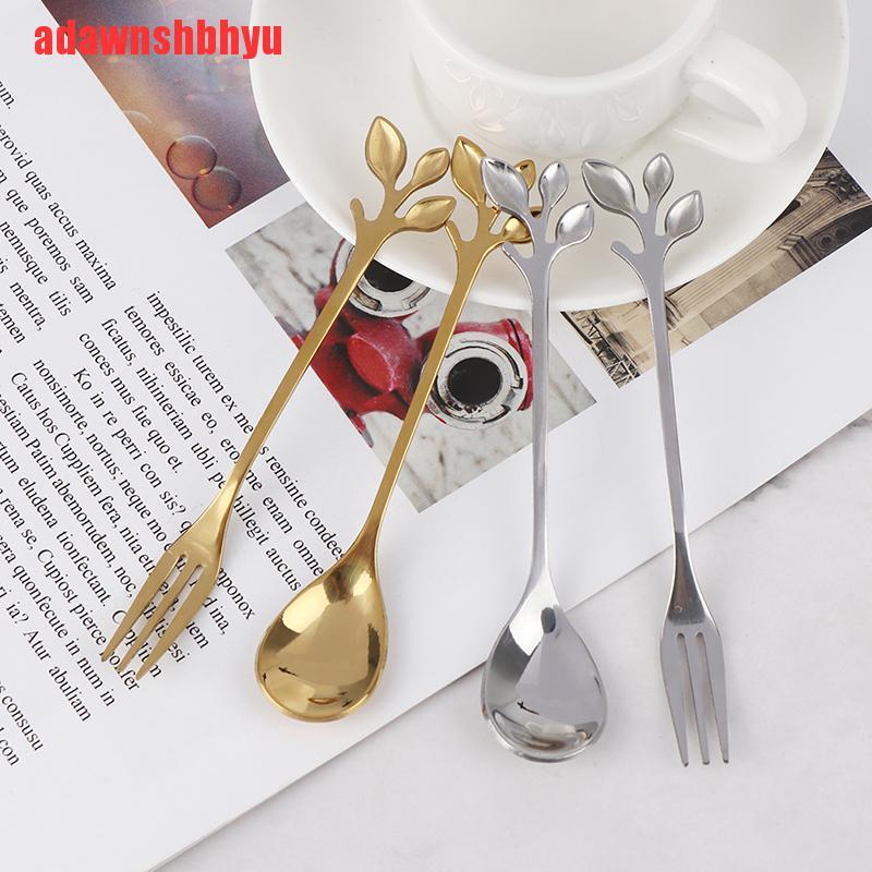 Muỗng Cà Phê Mini Bằng Thép Không Gỉ Hình Chiếc Lá