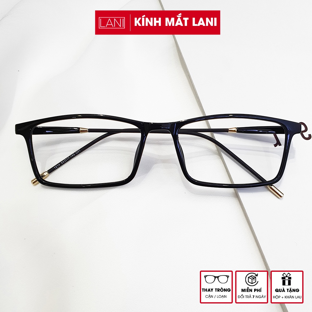 Gọng kính cận nam nữ dáng chữ nhật nhỏ vintage Lani 1214 - Lắp mắt cận có độ theo yêu cầu