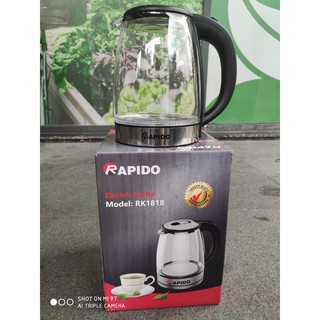 Bình đun siêu tốc thủy tinh Rapido RK1818