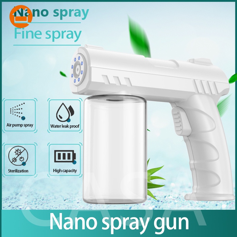 Súng Khử Khuẩn Phun Trùng Cầm Tay Phun Sương ánh Sáng Xanh Nano Phun Chất Lỏng Dung Tích Lớn 800ml