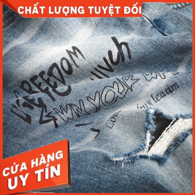 Quần Short Jean Nam ZARA hàng VNXK form slim ngang gối rách