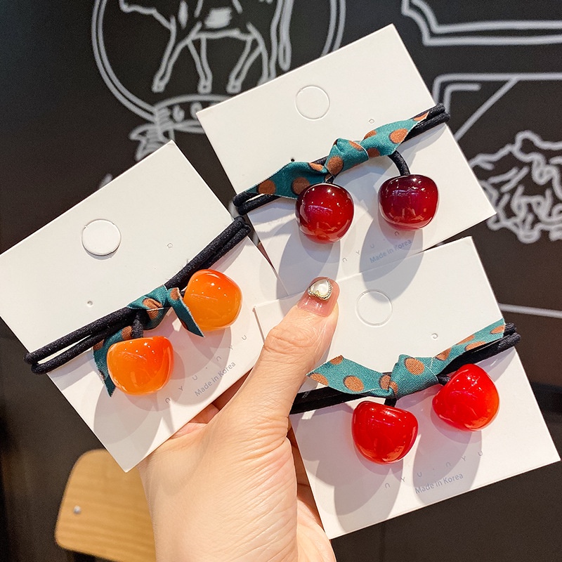 Dây Buộc Tóc Dây Cột Tóc Hàn Quốc Quả Anh Đào Phụ Kiện Thời Trang Cho Nữ AB104