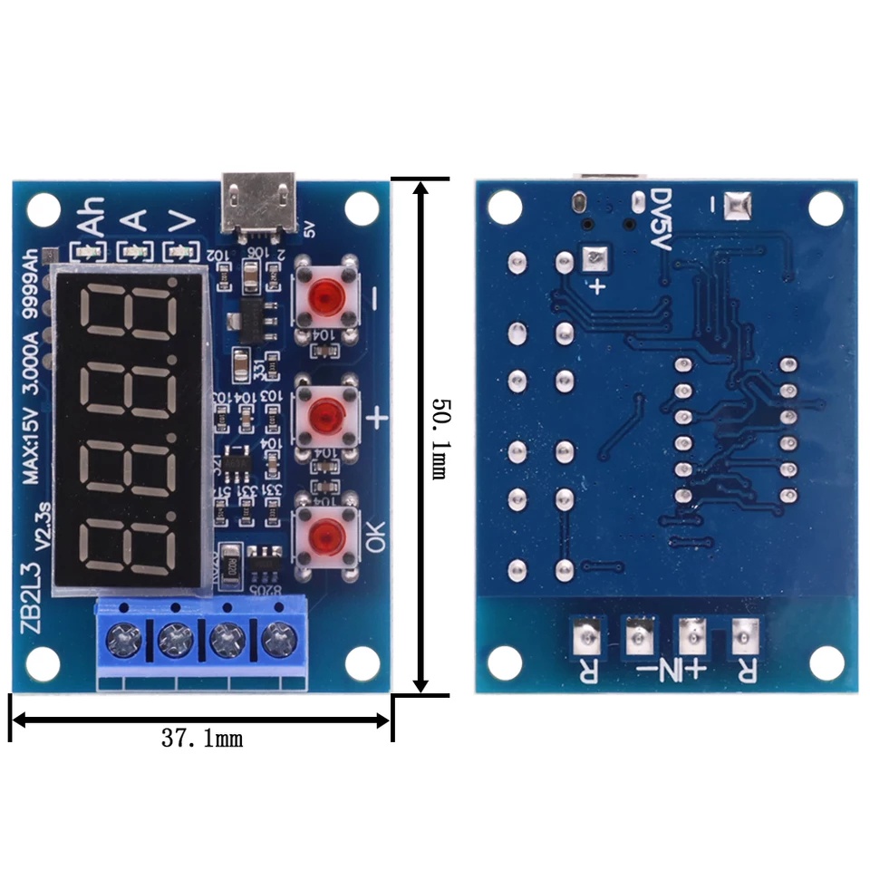 Mạch đo dung lượng pin 18650 loại xả tải bên ngoài ZB2L3 kèm 2 trở