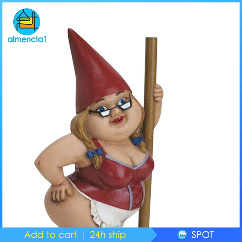 [ALMENCLA1] Resin Striptease Gnome Statue Outdoor Decorations for Patio Yard Lawn Porch