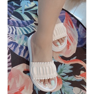 Dép lê nữ bản chun rúm đế xuồng cao 5cm thời trang