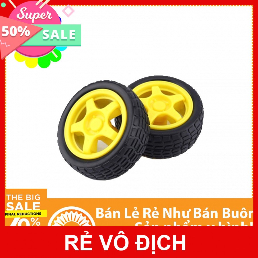 Bánh xe cao su giảm tốc TT 65mm Bánh xe mô hình