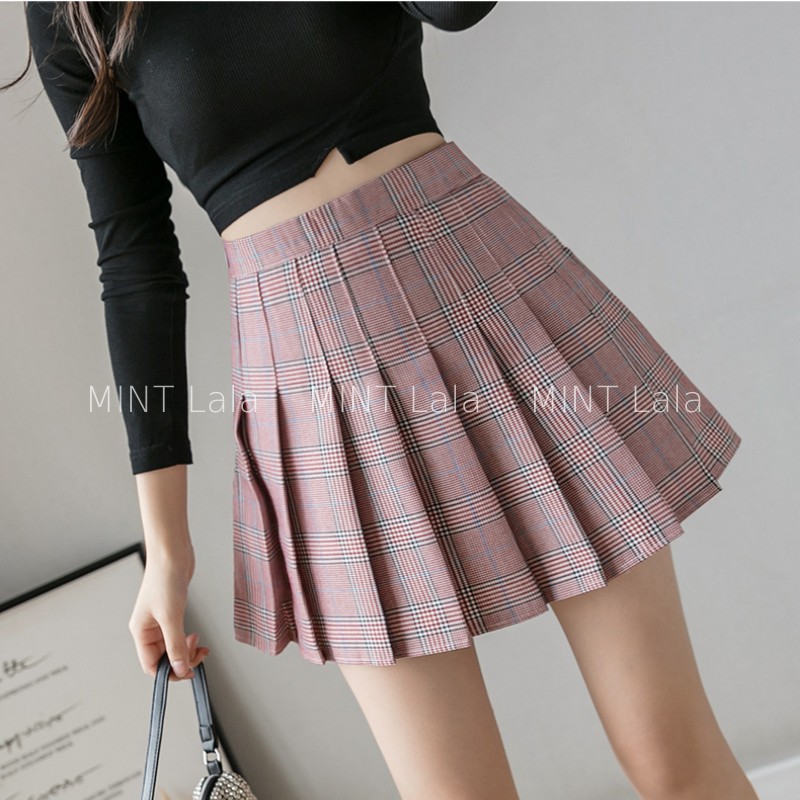 Chân Váy Tennis Kẻ Caro Chiết Eo Có Quần Đùi Trong Loại Đẹp