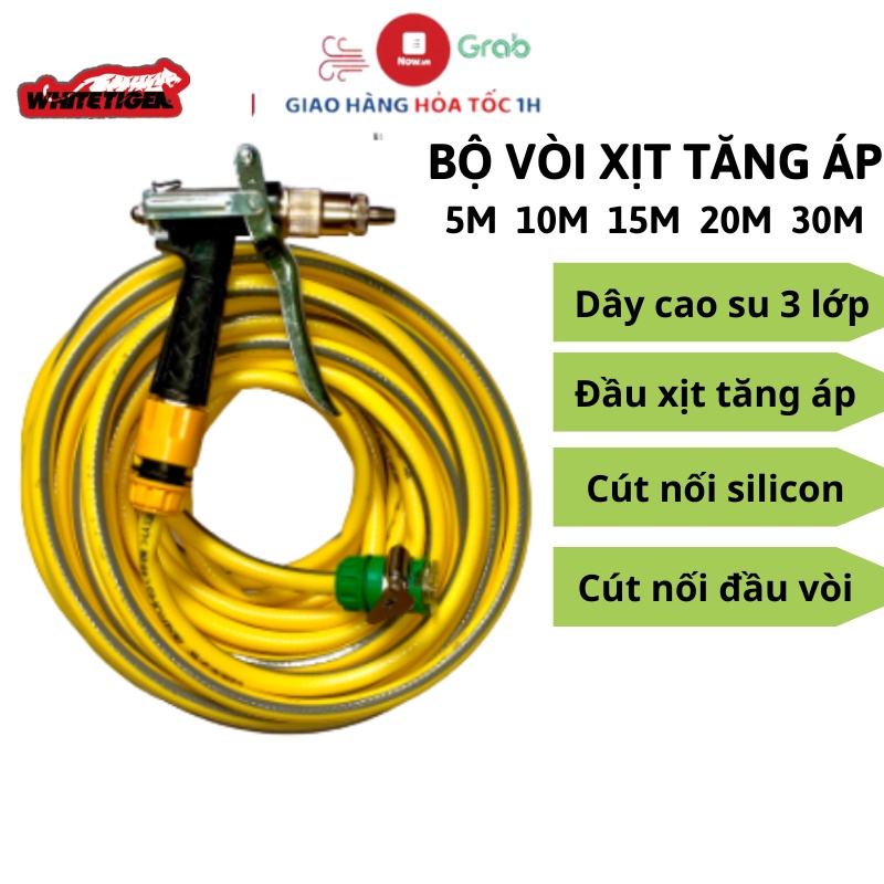 Vòi xịt nước rửa xe thông minh làm sạch mọi thứ bằng nước áp lực cao với nhiều chế độ (đầu vòi đồng)