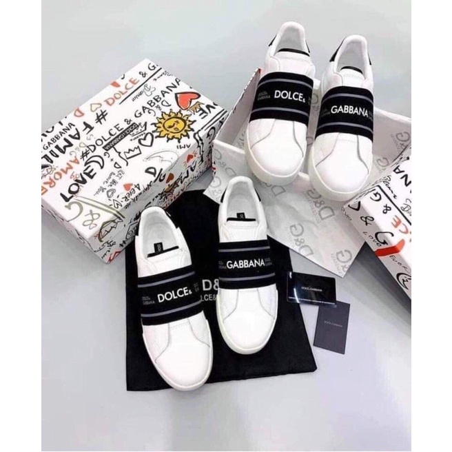 [ Full Box ] Giày Slipon DG Trắng đế Cao Su - Giày Slipon Nam | BigBuy360 - bigbuy360.vn