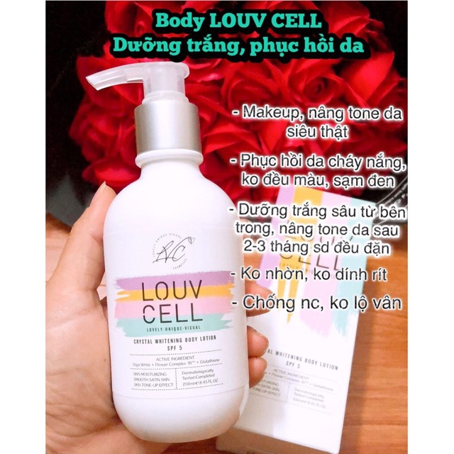 Kem Dưỡng Thể Trắng Da Body Louv Cell 250ml