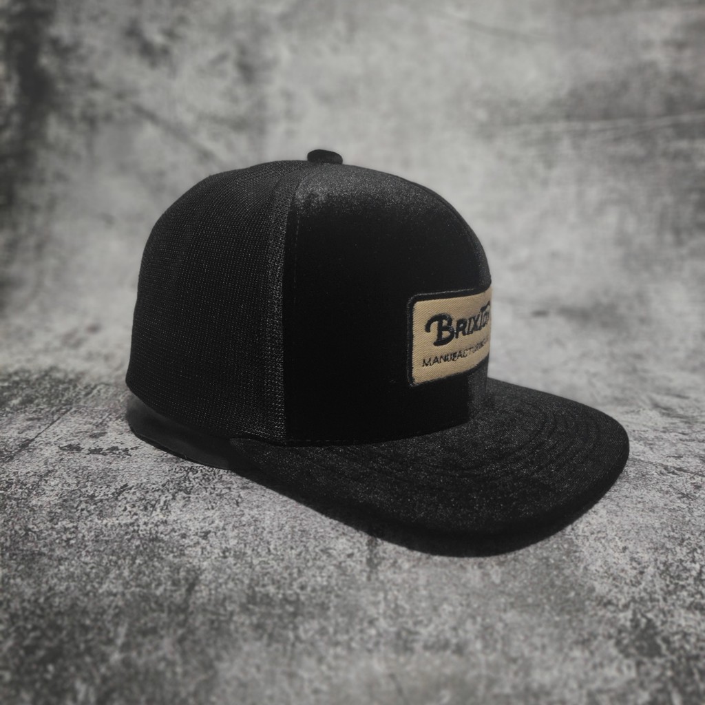 Mũ nón snapback phụ kiện thời trang  Brixton nhung đen 2021