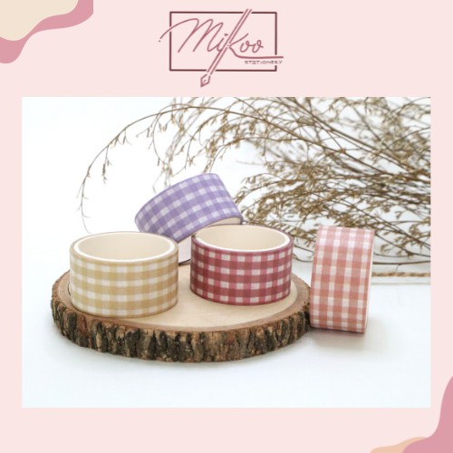 Set Washi Tape Caro Pastel Đáng Yêu Nhiều Màu
