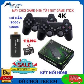 Máy chơi game điện tử 4 nút tích hợp 3500 trò chơi kết nối 4K, tay cầm không dây , trò chơi đa dạng bổ ích