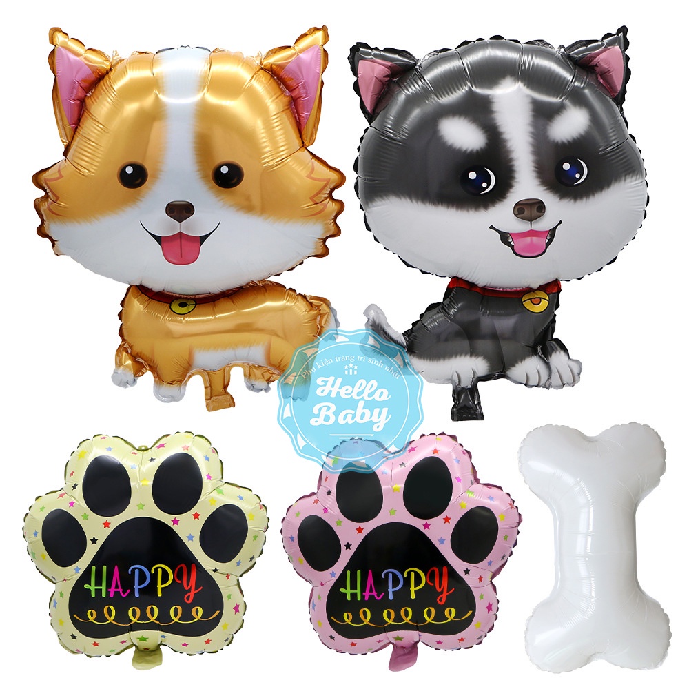 Bóng trang trí hình Chó/Tuất/Husky/Corgi/Bulldog size đại