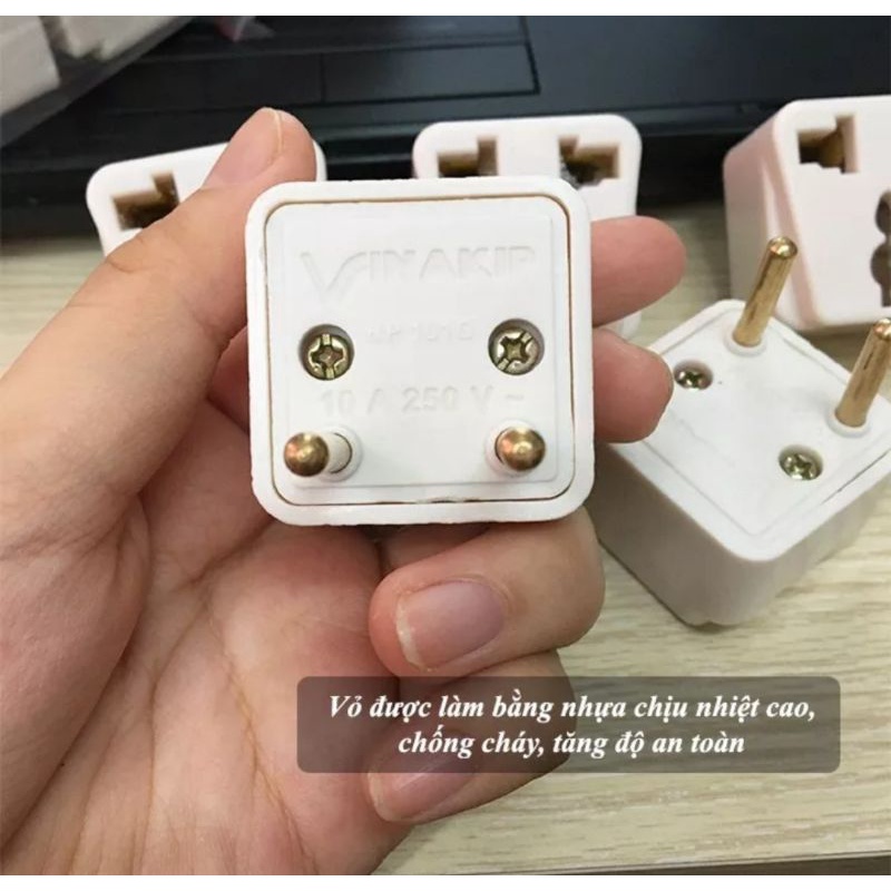 Phích cắm Vinakip, Điện Quang chuyển đổi 3 chấu sang 2 chấu, chịu tải 10A-220V