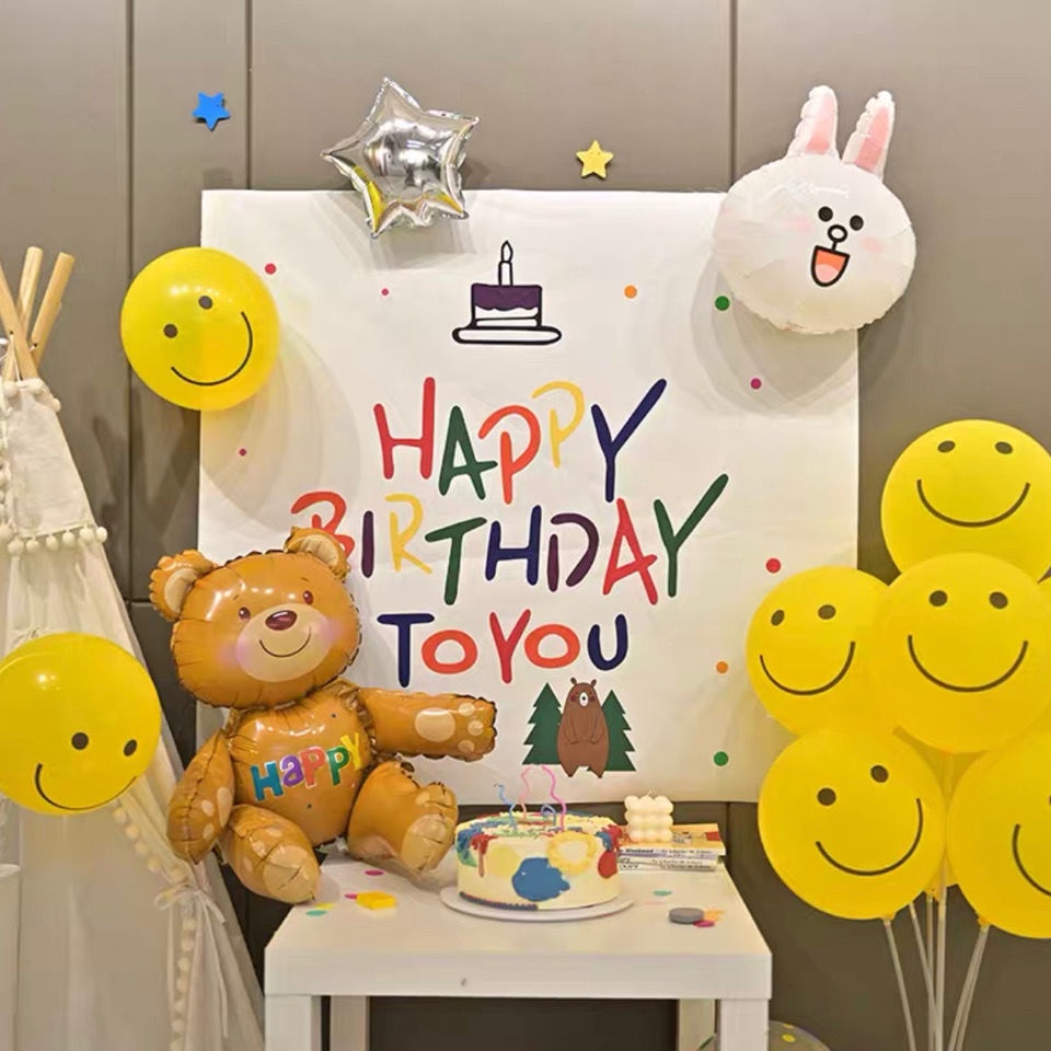 Bong bóng nhôm hình gấu 4D, trang trí sinh nhật phong cách hàn quốc, party size đại Fubao Store