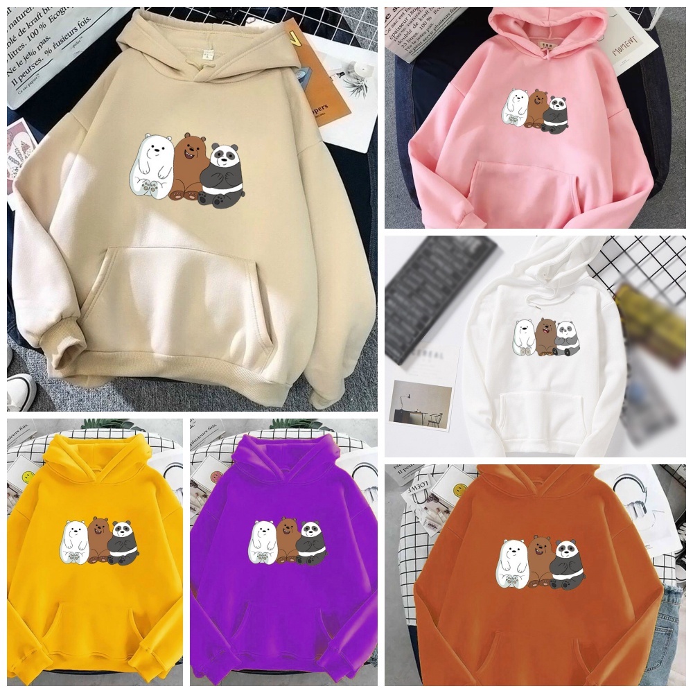 Áo Khoác Hoodie Form Rộng Sweater Nỉ Ulzzang 3 Chú Gấu Hot Trend Thời Trang Thu Đông Siêu Đẹp | 3 GẤU
