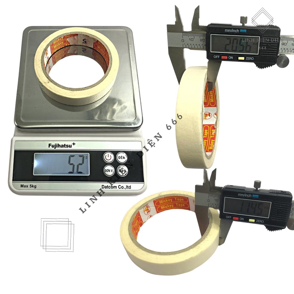 Băng Dính Giấy Cuộn Băng Keo Giấy (1.5cm đến 5cm) Bản To Loại Dày BKG15-5