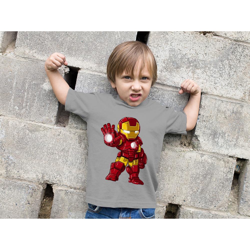 Áo Thun Bé Trai - Chibi Avenger - Iron Man Cao Cấp