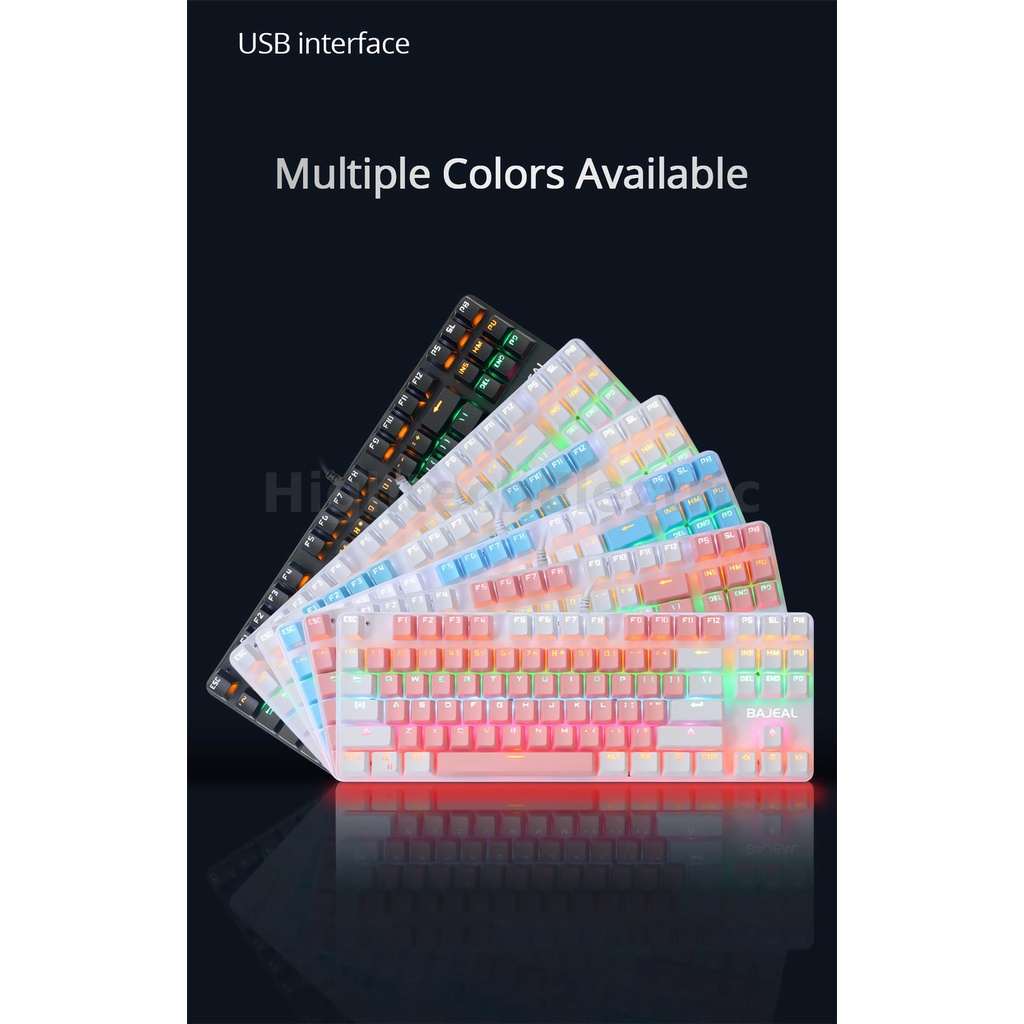 Bàn Phím Cơ Chơi Game RGB 87 Phím Có Dây