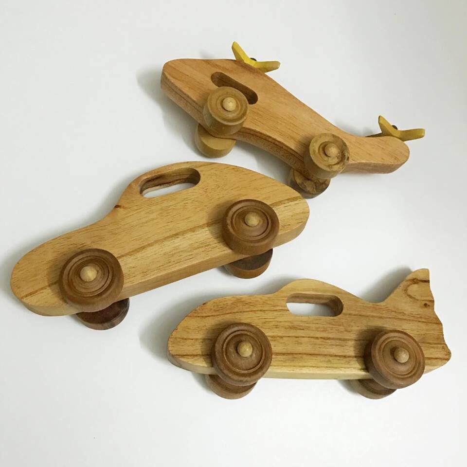 Đồ chơi chỗ cho bé - Set 3 con thú bánh xe chất liệu gỗ tự nhiên an toàn cho bé CHÀNG TRAI GỖ