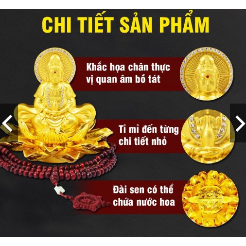 Tượng phật nước hoa quan âm bồ tát sang trọng trang trí taplo xe hơi, nhà cửa, bàn làm việc