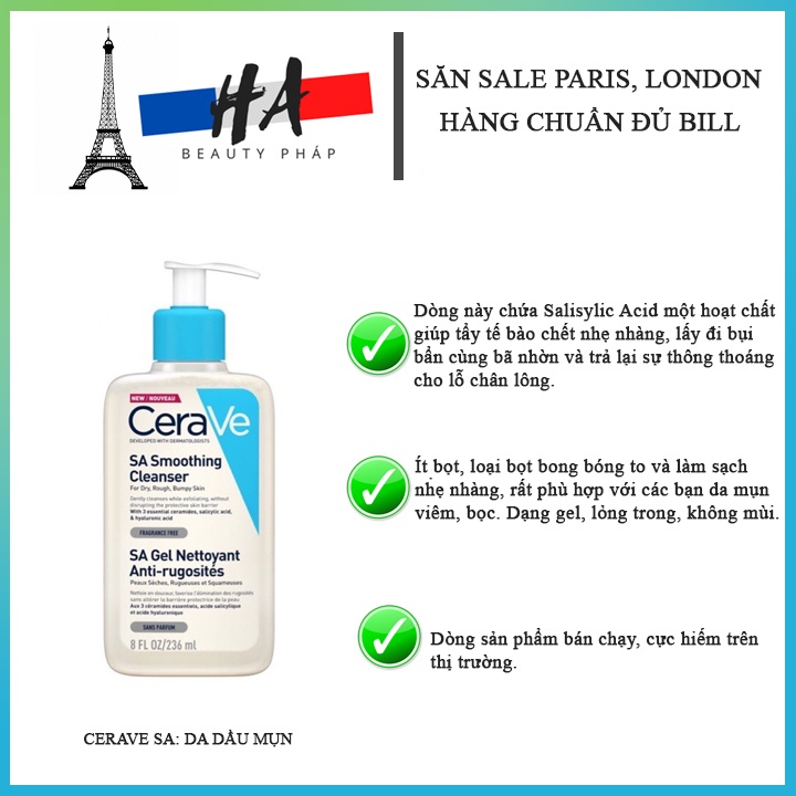 Sữa Rửa Mặt Cerave Da Dầu Da Khô & Da Hỗn Hợp Đủ Bill, Size (Hỏa Tốc 1h, Miễn Phí Vận Chuyển) | BigBuy360 - bigbuy360.vn
