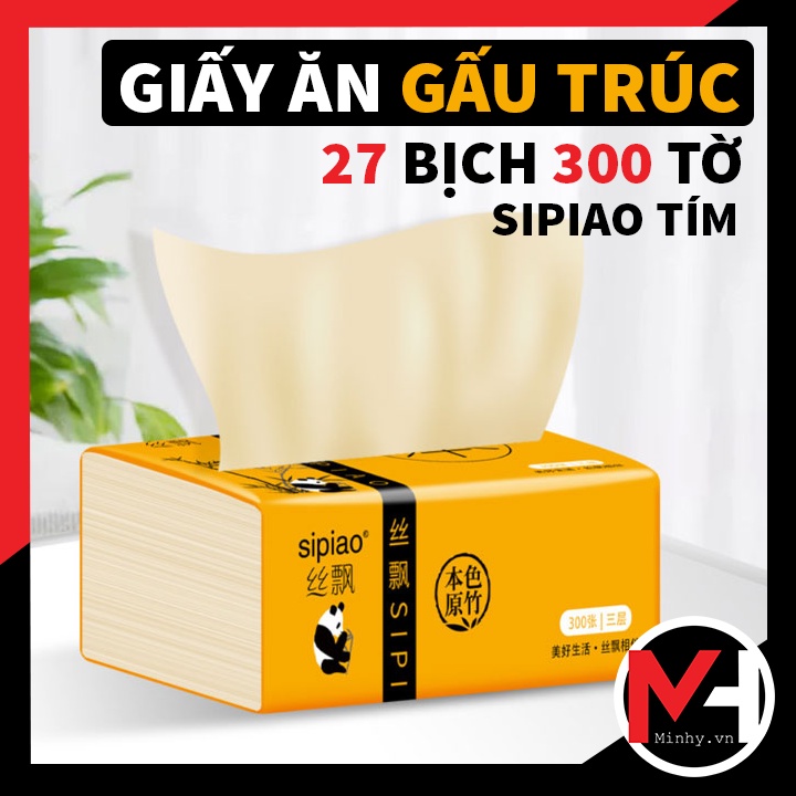 HỘP GIẤY ĂN THAN TRE SIÊU DAI GẤU TRÚC SIPIAO - AN TOÀN KHÔNG TẨY TRẮNG SIÊU MỊN