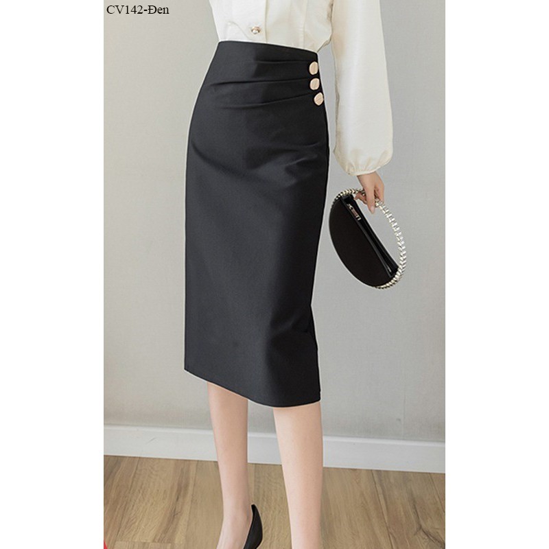CV142- Chân váy umi xếp ly 3 nút | BigBuy360 - bigbuy360.vn