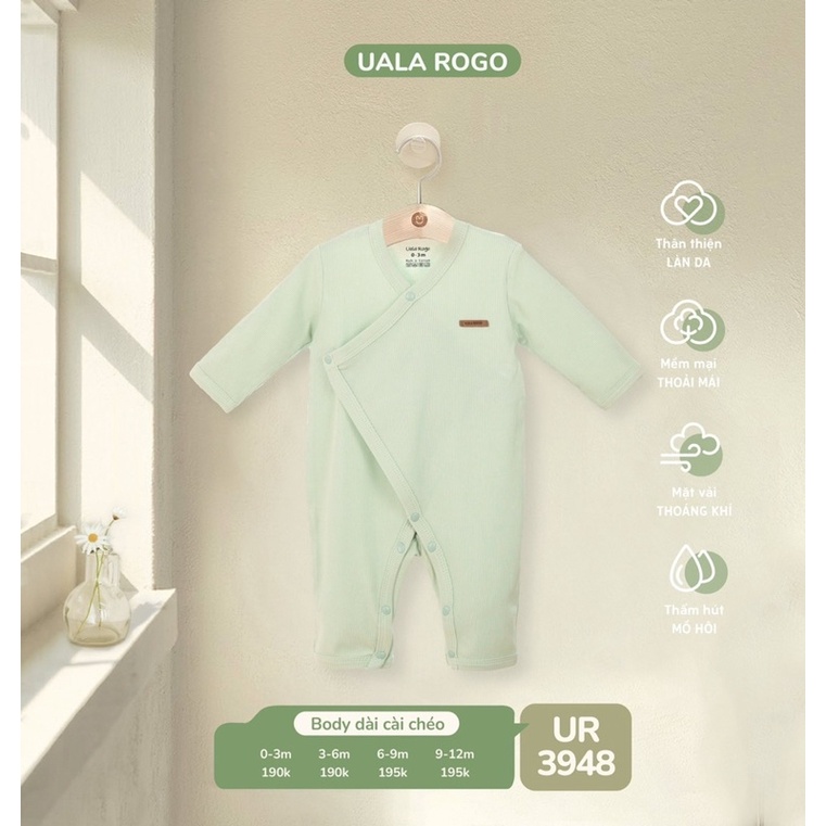 UALAROGO - Body dài không tất ualarogo vải petit/modal cho bé trai/bé gái