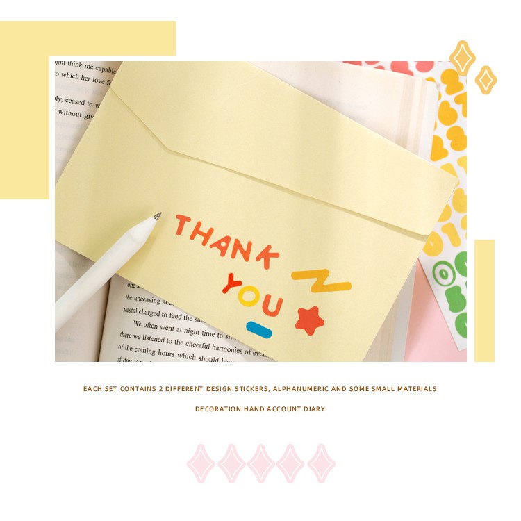 Sticker chữ cái toploader confetti ribbon bộ 2 tấm hình dán bullet journal trang trí sổ hàn quốc bts blackpink VIENTIANE