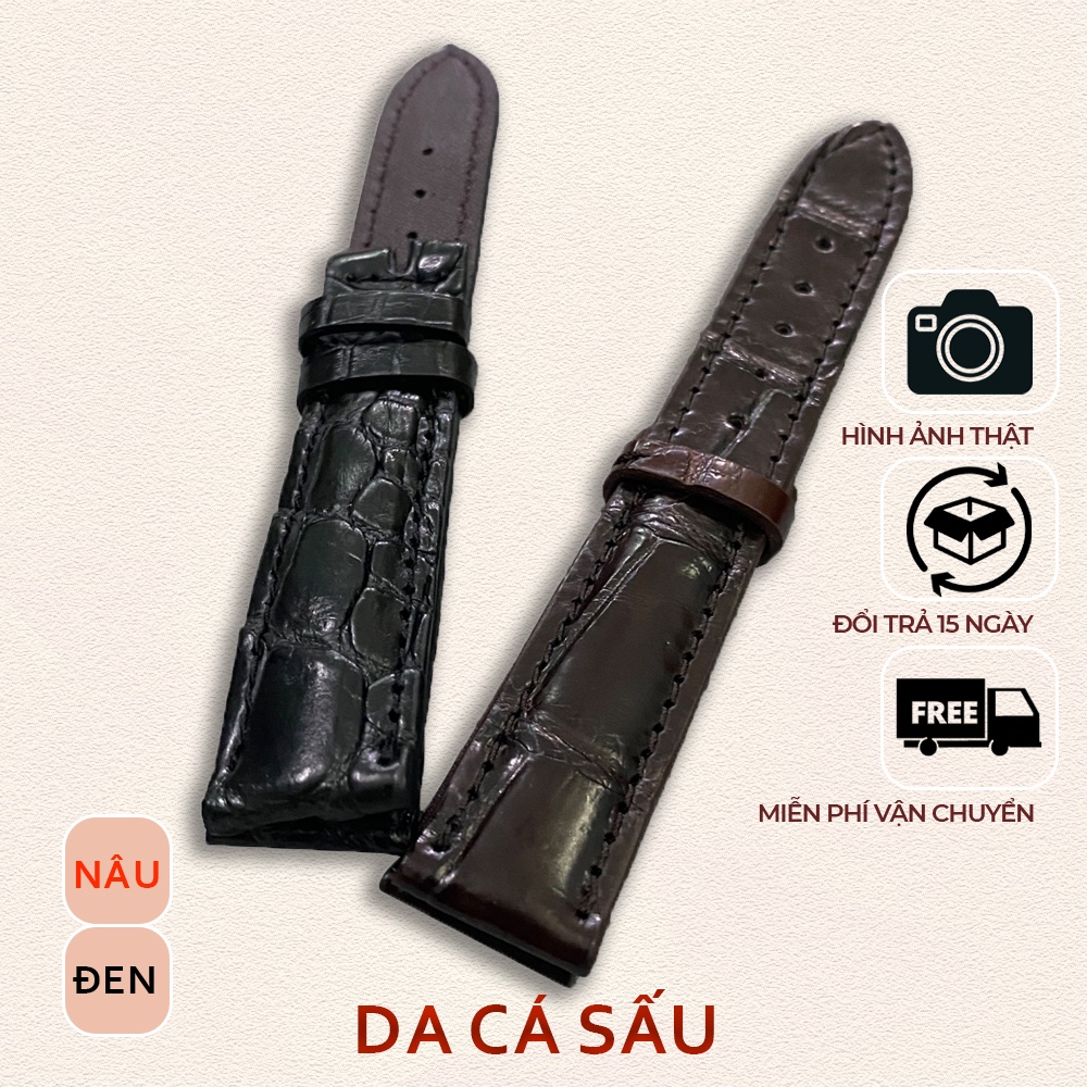 Dây đồng hồ nam nữ TIẾN CÔNG da cá sấu thời trang DD1007
