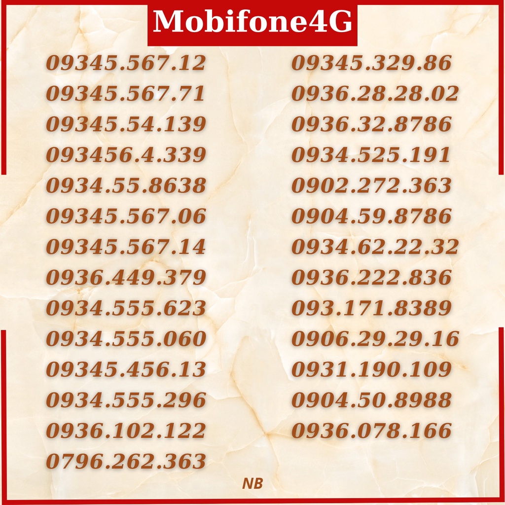 Sim Mobifone 4G Số Đẹp,giá rẻ, đăng ký được gói DTHN data khủng chỉ với 50k/ tháng có 1 tỷ gb.