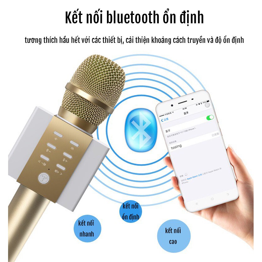 Mic hát karaoke không dây Loa Bluetooth với âm thanh ấm karaoke cầm tay mini hát hát hay nhất hiện nay cam kết bảo hành