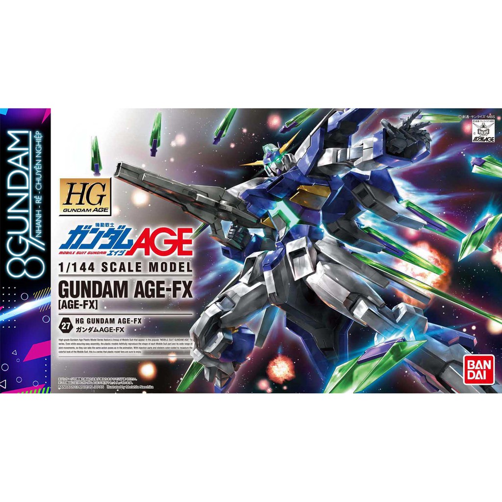 Mô Hình Lắp Ráp Gundam HG Age-FX (tặng kèm base)