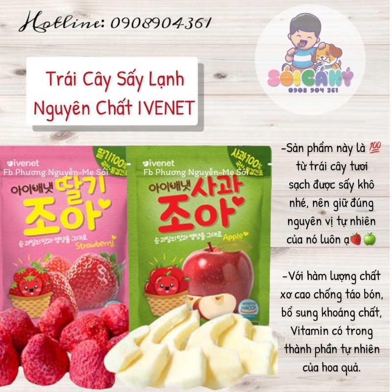 ❤️ Trái Cây Sấy  Ivenet Nguyên Chất❤️ Cho bé 12M+ Sói Cá Hý