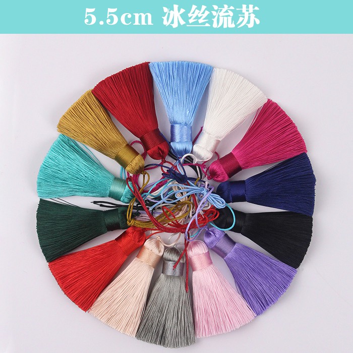 Phụ kiện làm đồ trang sức chỉ tua rua chất liệu lụa mát chất lượng cao phong cách Trung Hoa