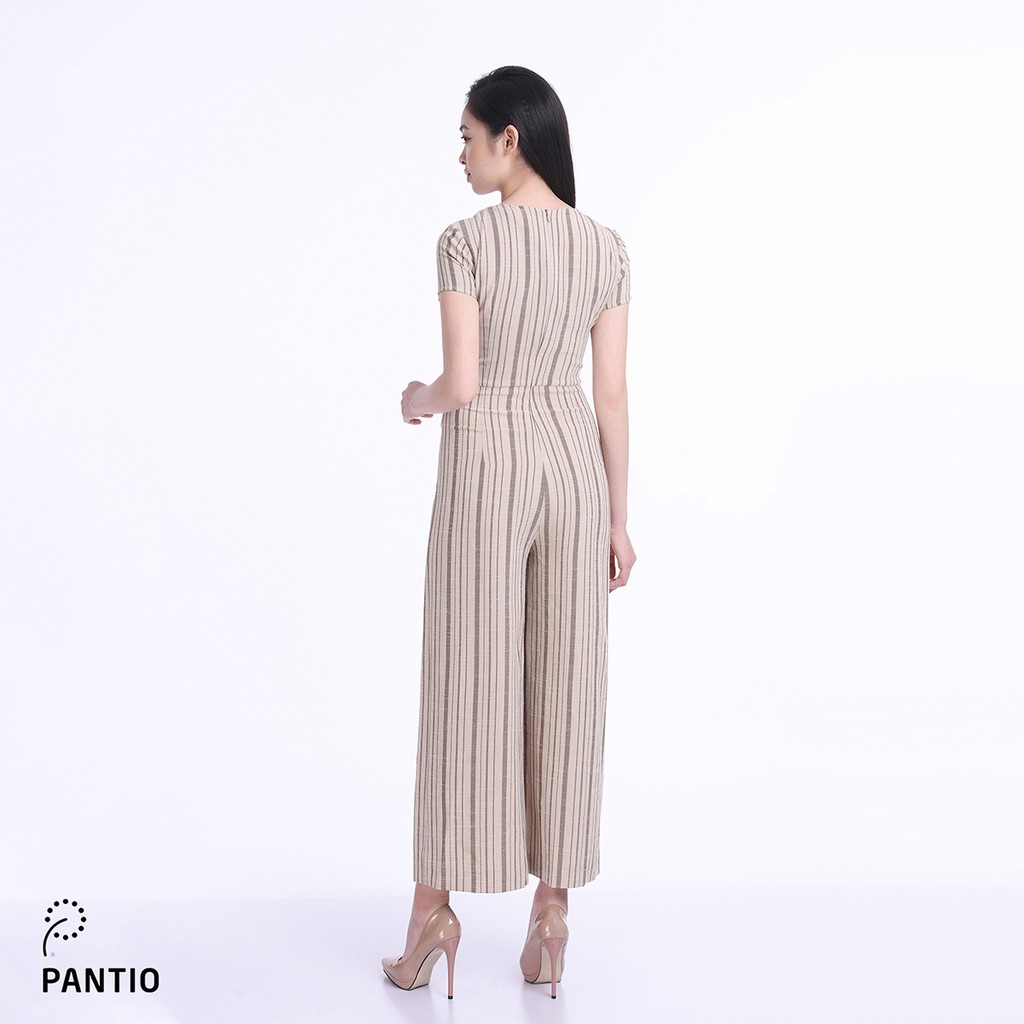 Jumpsuit chất liệu linen dáng suông kẻ sọc FJS1072 - PANTIO