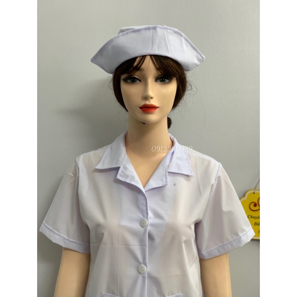 Áo blouse y tế nữ form đẹp tôn dáng 2 túi xéo _ Hình chụp thật