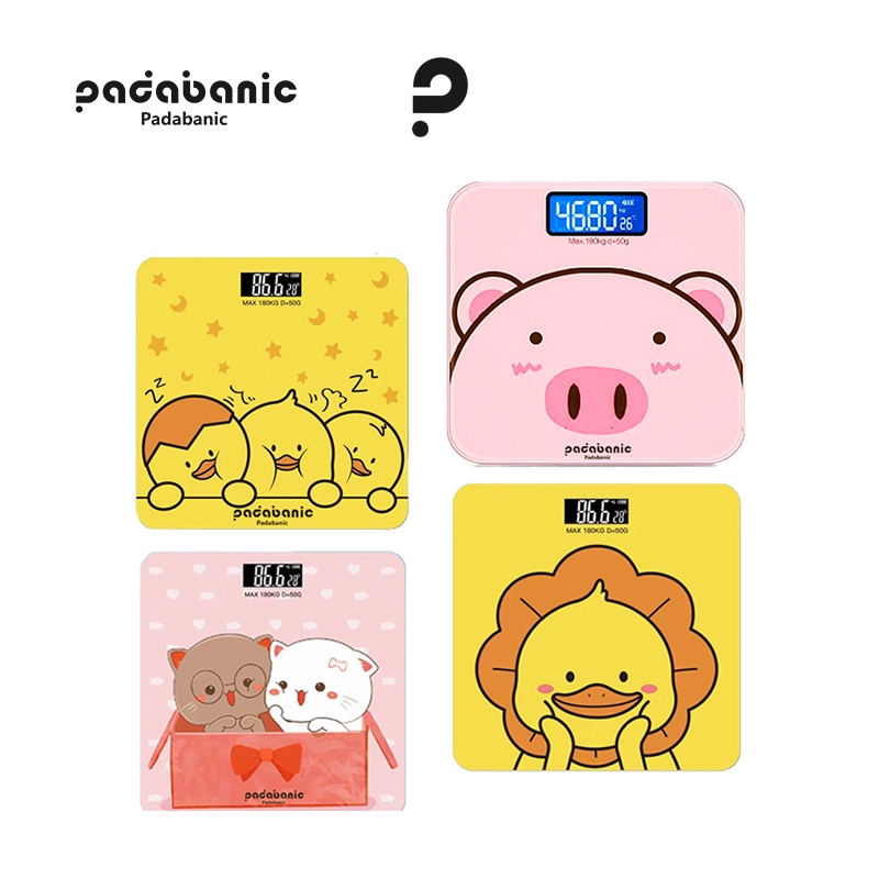 [Siêu Cute] Padabanic Cân Điện Tử Cân Sức Khỏe Kích Thước Lớn Chạy Pin Bền Bỉ Tiện Lợi