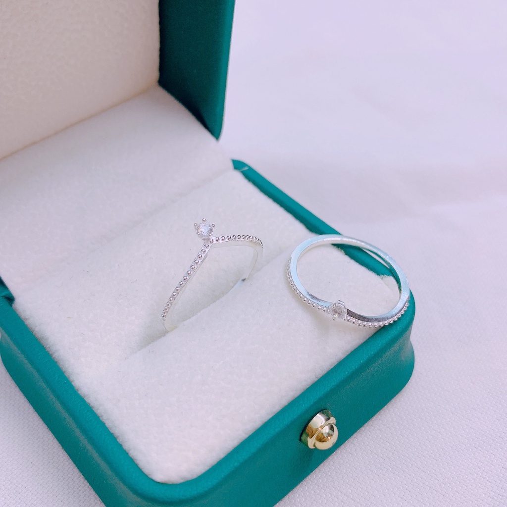 Nhẫn nữ bạc ta thân nhỏ kiểu dáng thanh mảnh xinh xắn - Kho sỉ bạc Nhất Linh