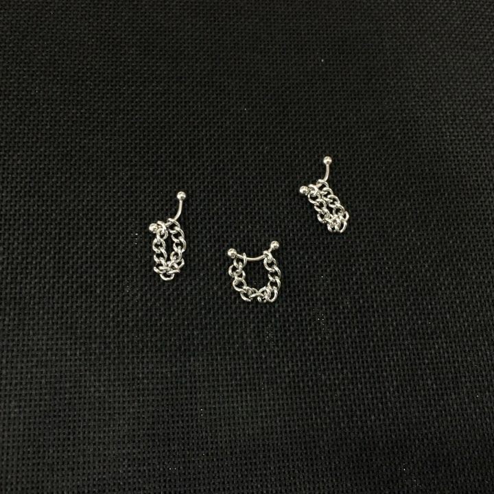 Khuyên lông mày có xích chất liệu thép khô