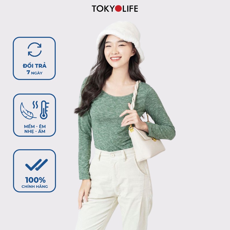 Áo giữ nhiệt WM Extra Nữ cổ tròn TOKYOLIFE siêu co giãn, siêu ấm G9SMT089J/G9SMT089L